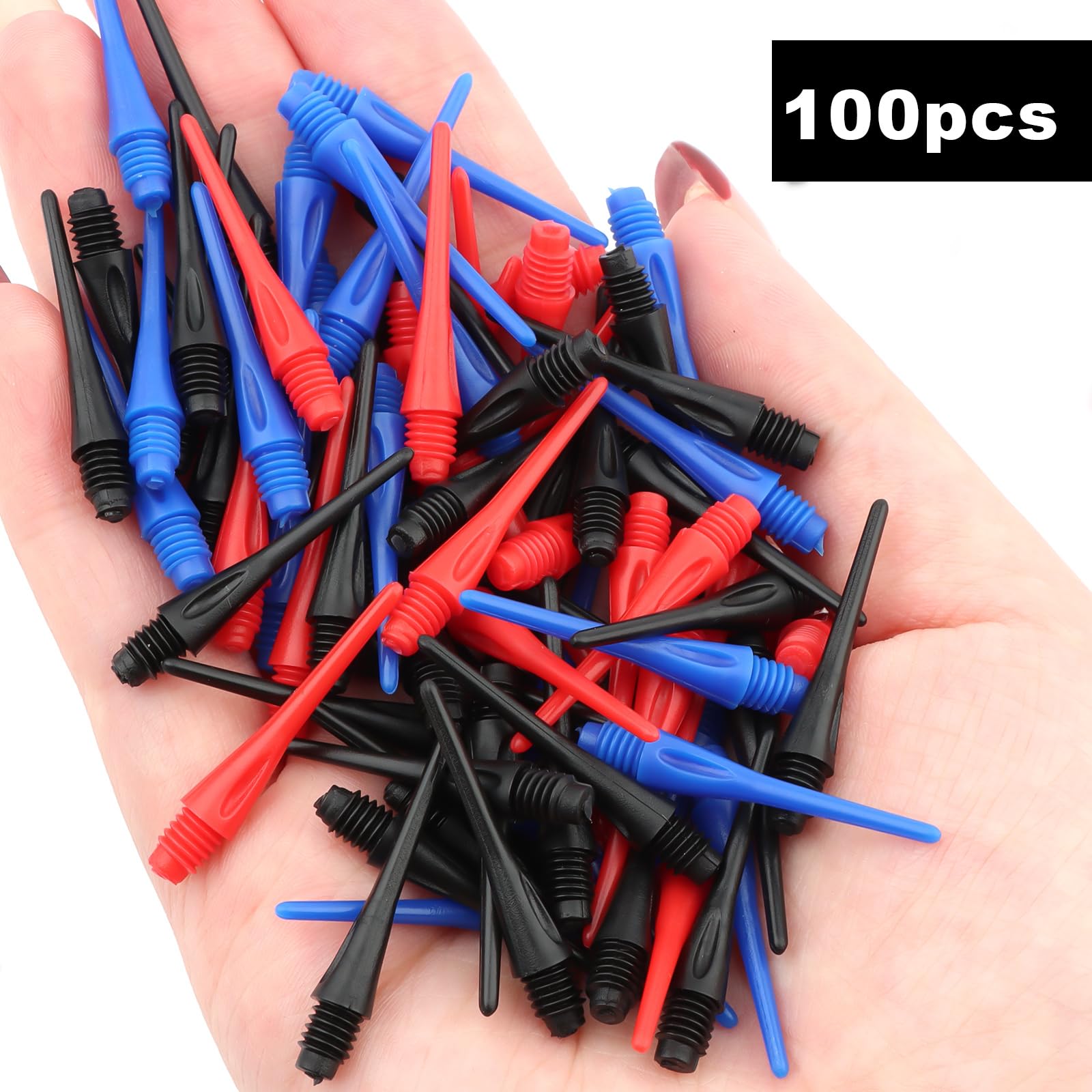 200 Punte Per Freccette In Plastica Rosse - Filetto 2BA - Ricambio Resistente Per Teste Morbide