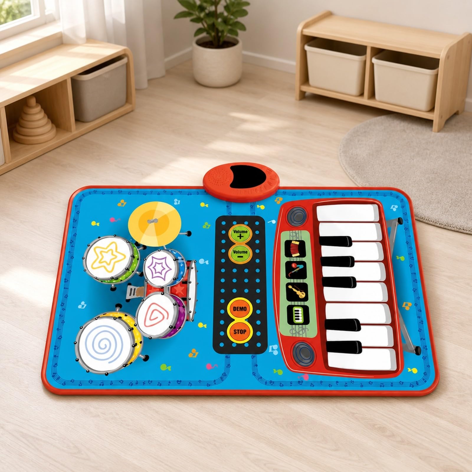 kowaku Tappeto Gioco Musicale Creativo | Design Interattivo a Sfioramento, Tappeto Batteria e, Colorato, Tastiera da Pavimento, per Asilo, Bambini, Neonati