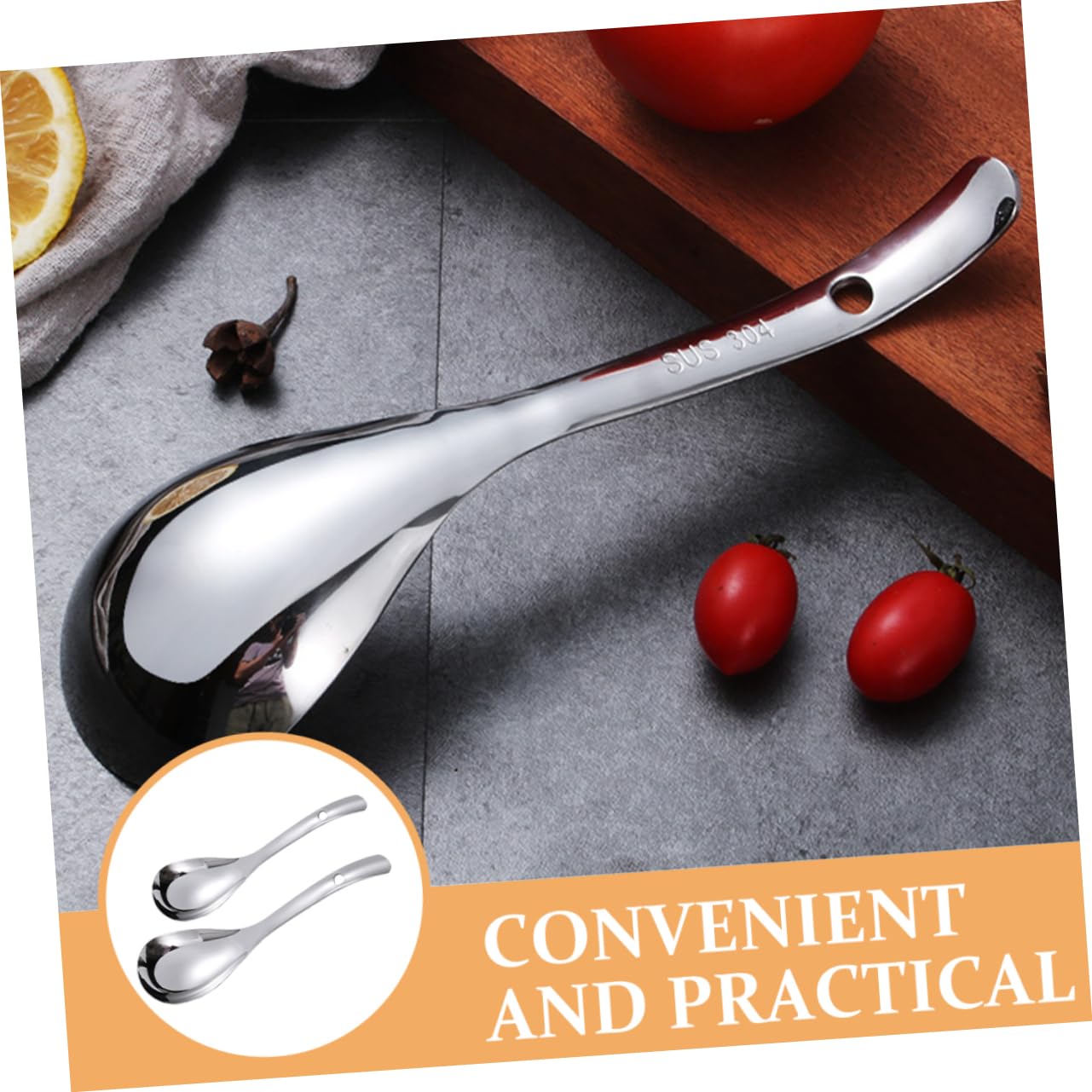SOLUSTRE 2pcs Stainless Steel Rice Spoon Convenient Rice Scooper with Comfortable Grip for Easy Use Kitchen and More