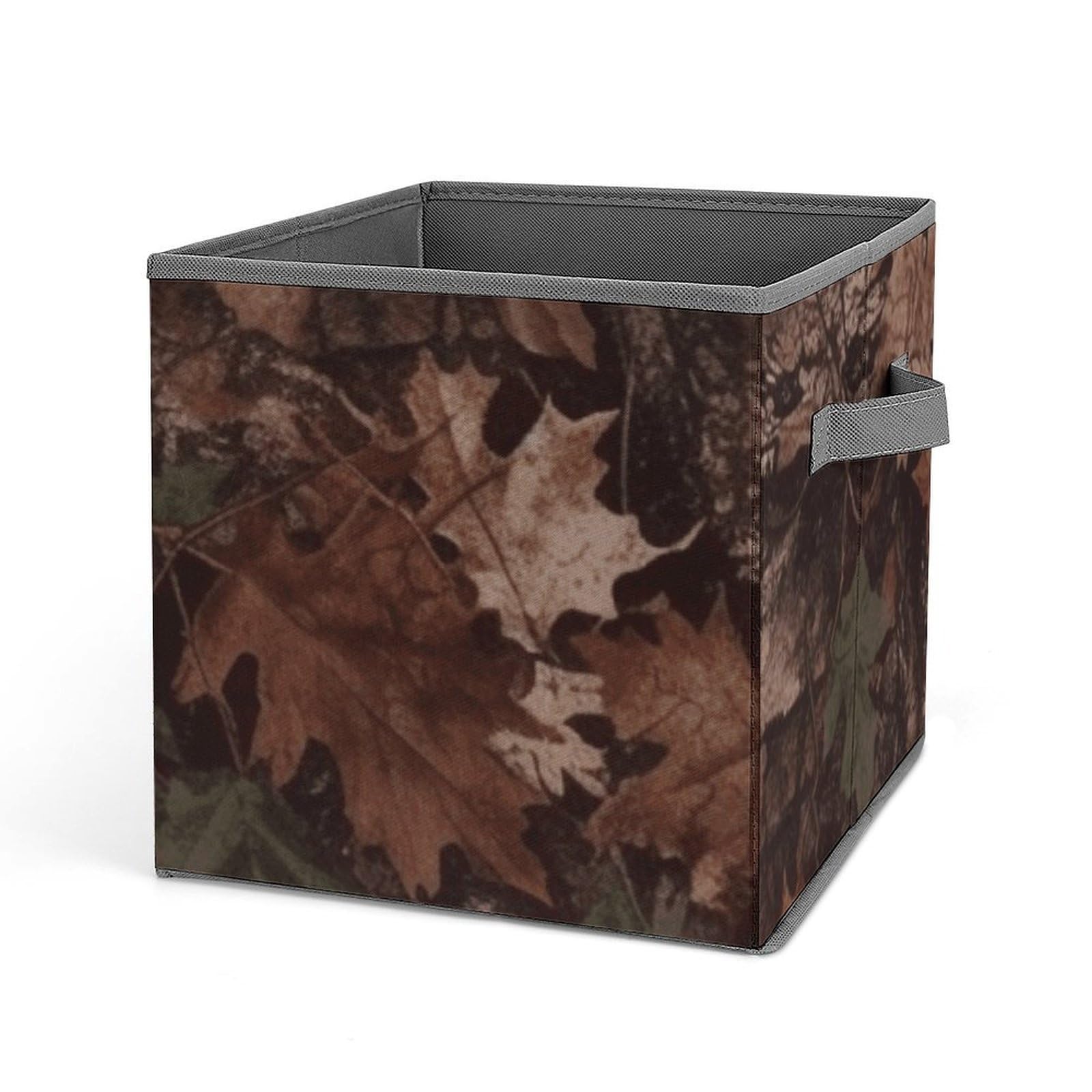Outfitter Tuff Camo Storage Baskets Collapsible, Exquisite Pattern Cube Box, Canvas Fabric Storage Bins with Handles, Clothe Organizer Box for Home Decorative Office Bedroom