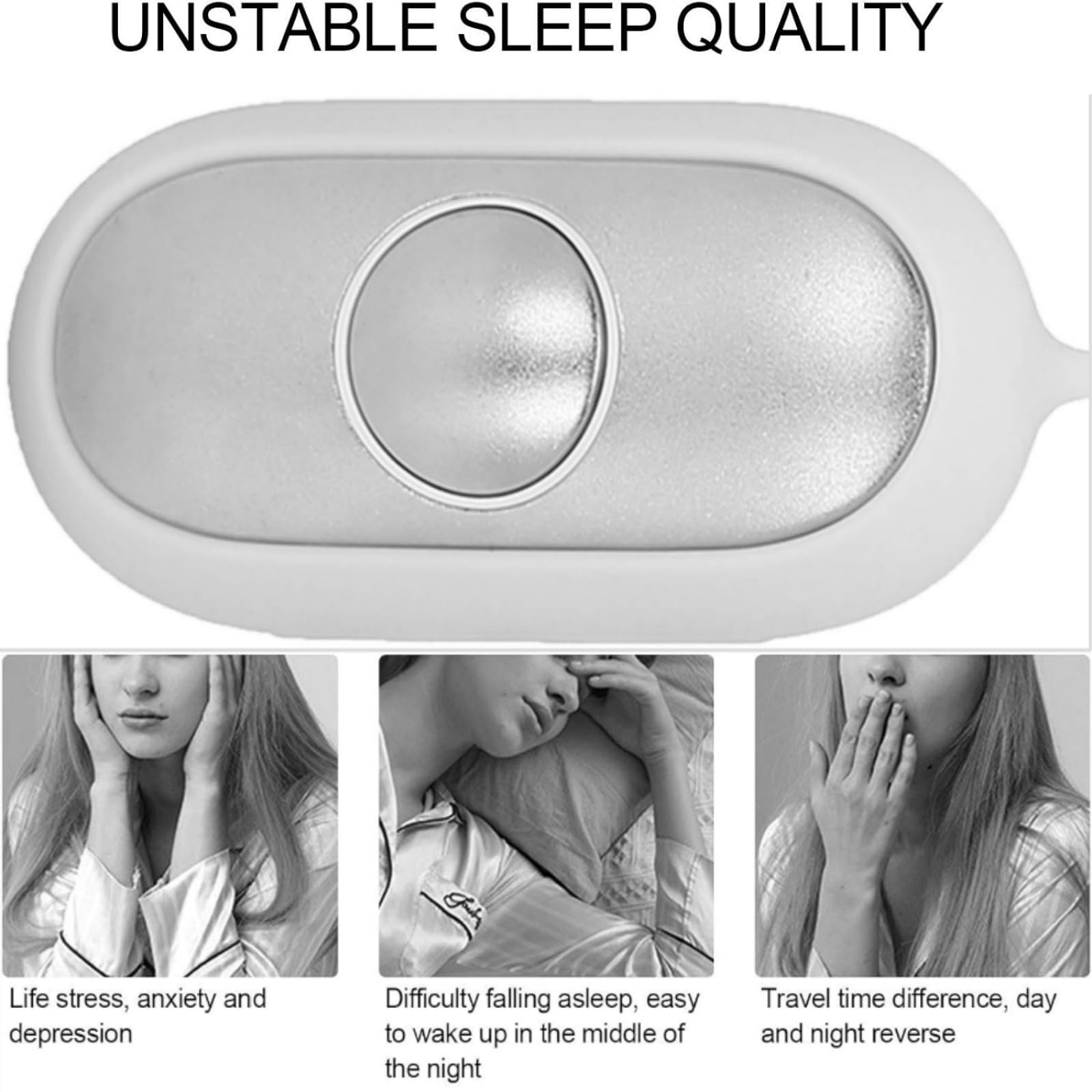 Calmbeez Gerät Mit USB Aufladung Für Entspannung Und Besseren Schlaf Handheld-Mikrostrom-Schlafhilfe, USB-aufladbar, stressabbauend, für tiefen Schlaf (Grau)