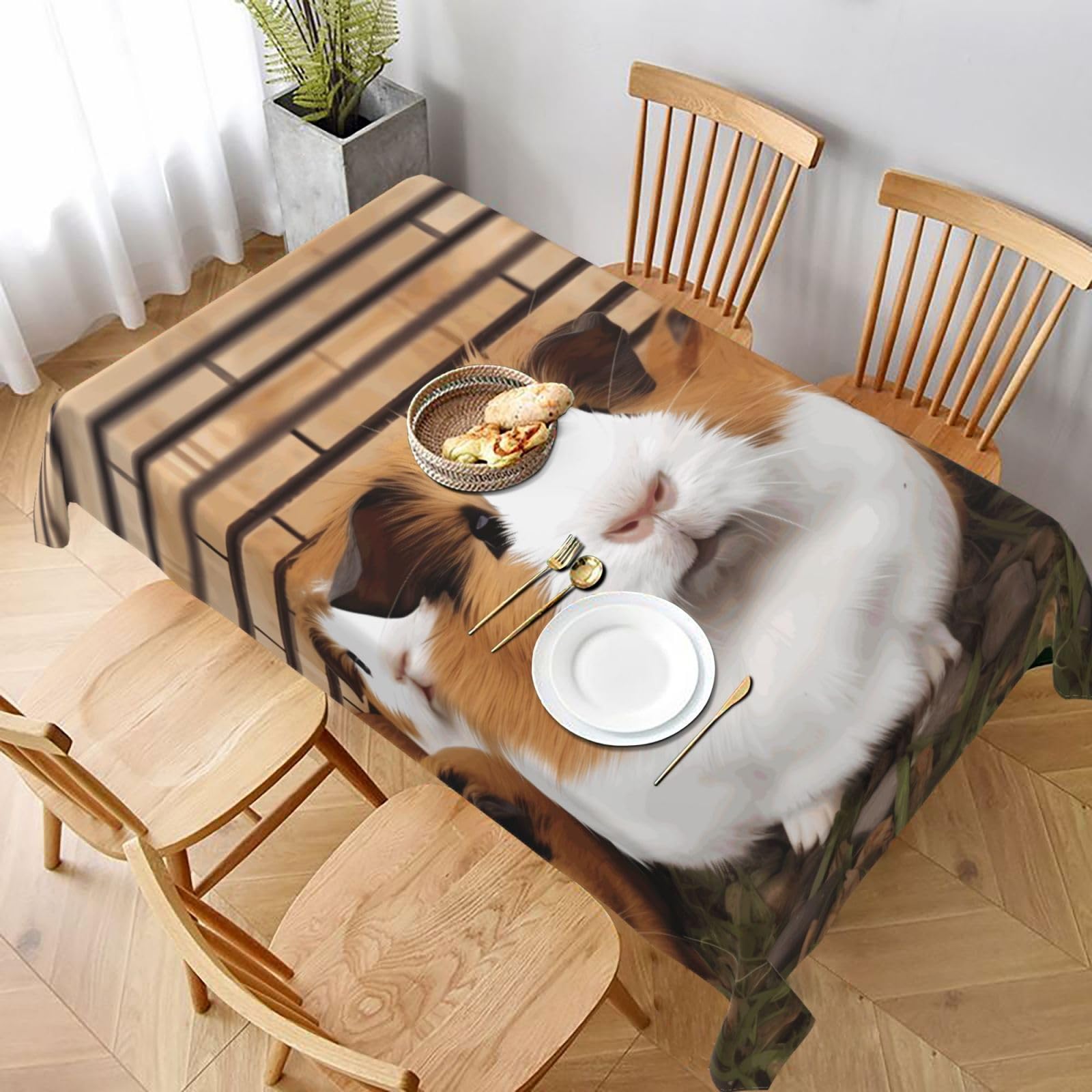 MXDLKSWPOH Table Cloths for Rectangle Tables 152x228 cm Waterproof Farmhouse Table Cloth Guinea Pigs Tablecloths Washable Wrinkle Free Table Cover for Dining Table Weddings Events Party Buffet
