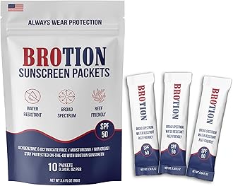 Sunsingles Travel Size Sunscreen, Waterproof/Sweat Proof SPF 50 Protection Fragrance-Free Lotion, PABA-Free Mini Sunscreen For Face, Reef Safe Sunscreen, Single Use Packets 0.34 Fl Oz