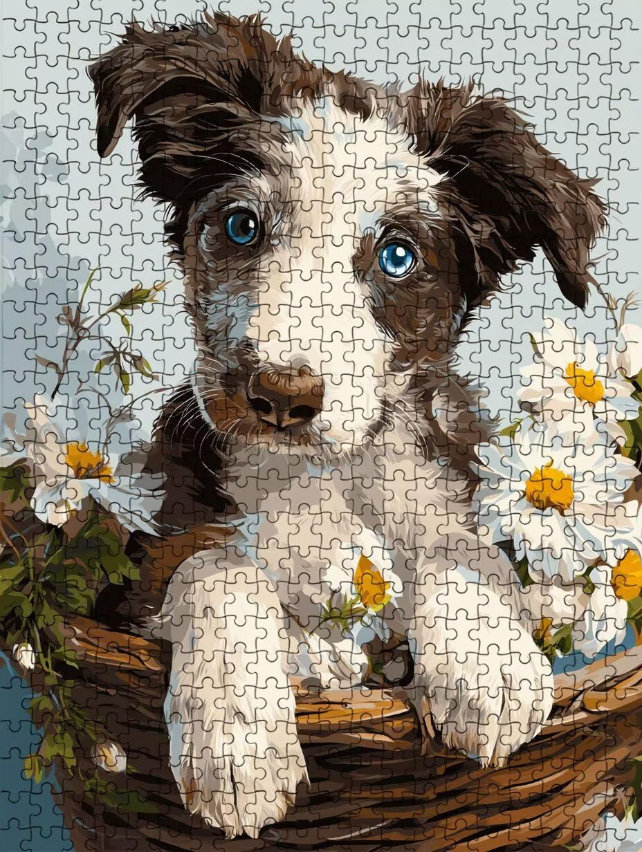Puzzle de 3000 para Adultos, Perro De Canasta De Flores, Clásicos YHPGL7415