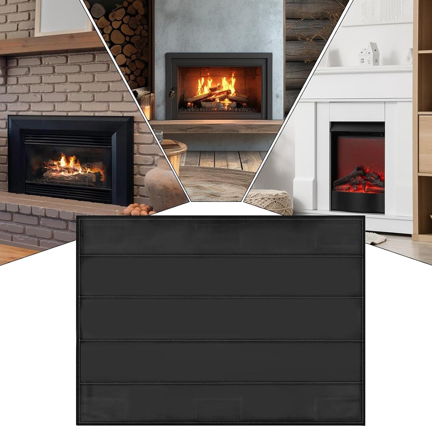Magnetic Fireplace Cover, Draft Stopper Panel, Heat Loss Blocker, Flame Retardant Shield, House Apartment Indoor Home Energy Saving Fireplace Accessory Winter Insulation Windproof Dust 99x81x1cm