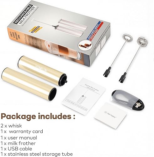 Miniatura 5 de Espumador de leche recargable, espumador de café eléctrico, mezclador de bebidas de mano para café con leche, capuchino, café, huevos, chocolate