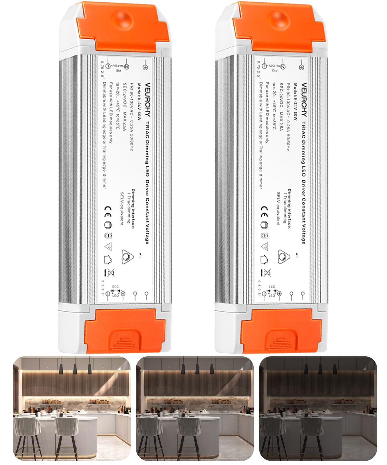 VEURCHY 24V 60W Dimmable LED Driver - lighting accessories | Mubboo