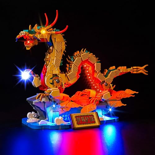 VONADO Kit de luces LED para Lego Auspicious Dragon 80112, accesorios de iluminación creativa de bricolaje, compatibles con Lego 80112 juego de