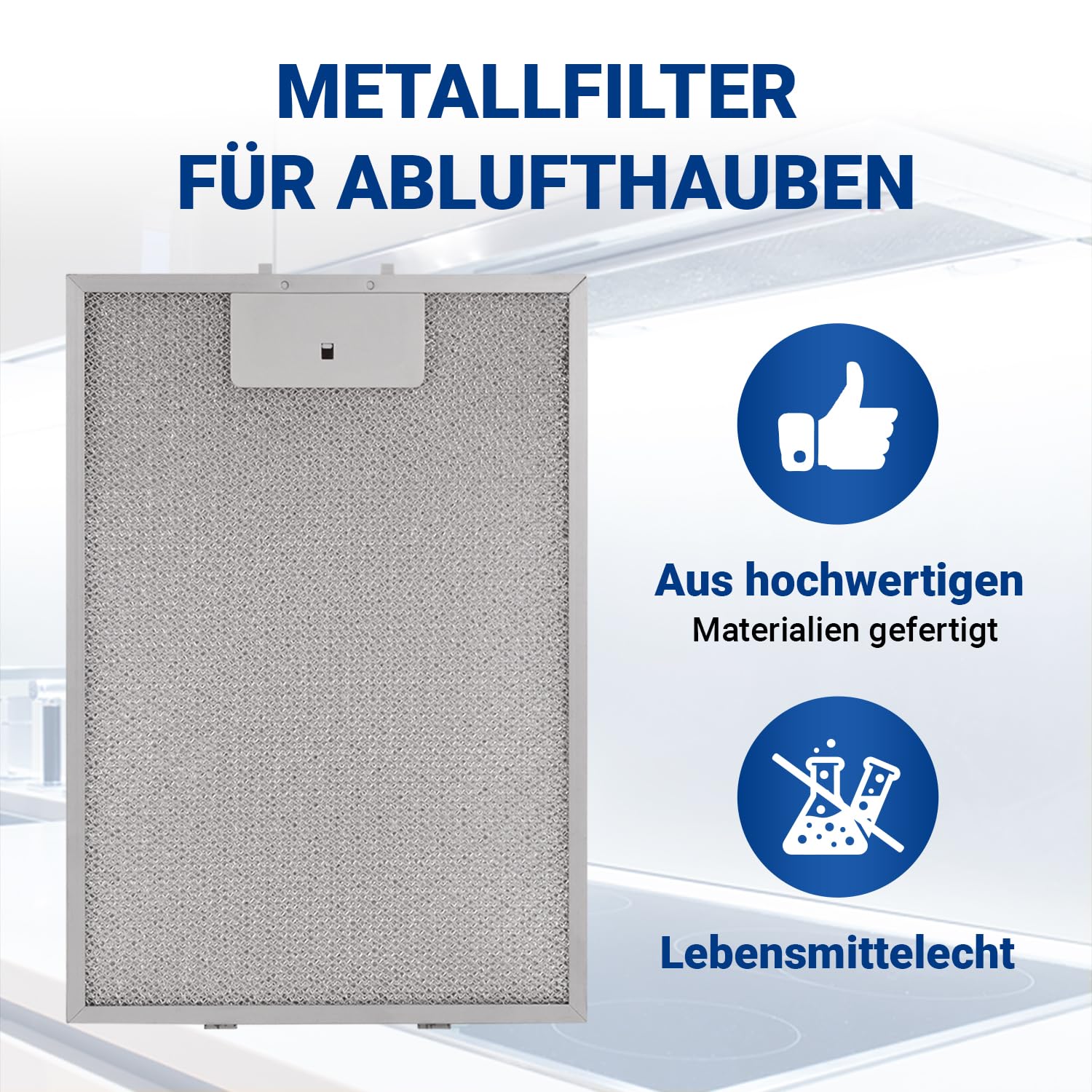 VIOKS 2 x filtr tłuszczu, okap kuchenny, metalowy filtr 320 x 220 mm, zamiennik do Bosch 00362380 00351190 - metalowy filtr tłuszczu, okap kuchenny z jednostronnym odblokowaniem