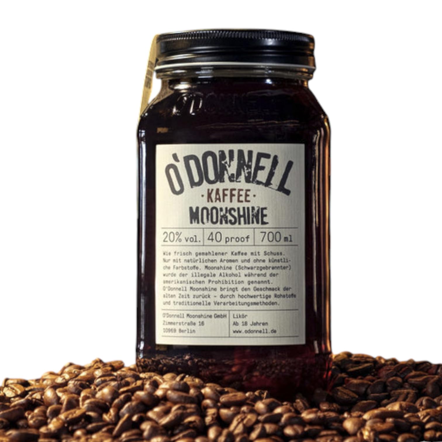 O'Donnell Moonshine Kaffee 700ml I Kaffee I Natürliche Zutaten I Premium Schnaps nach amerikanischer Tradition 20% Vol. Alkohol | Geschenkidee |