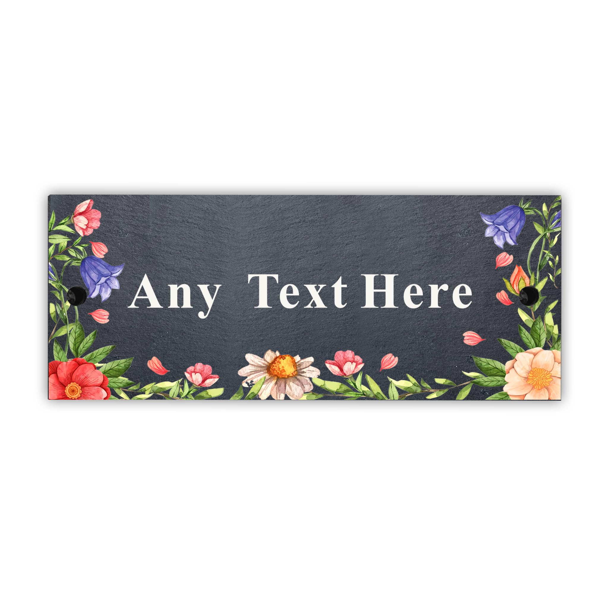 Personalised Plaque Slate House Signs Natural Slate House Numbers Plaques Welcome Sign Door Wall Sign Yard Signs Home Decor Gifts for Outside with Wall Fixings(Design 3)