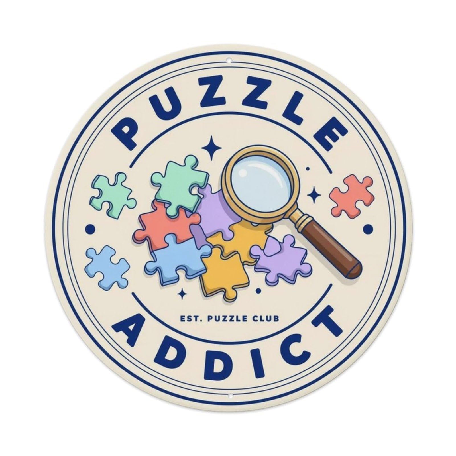 Puzzle Addict Metal Tin Sign Plaque