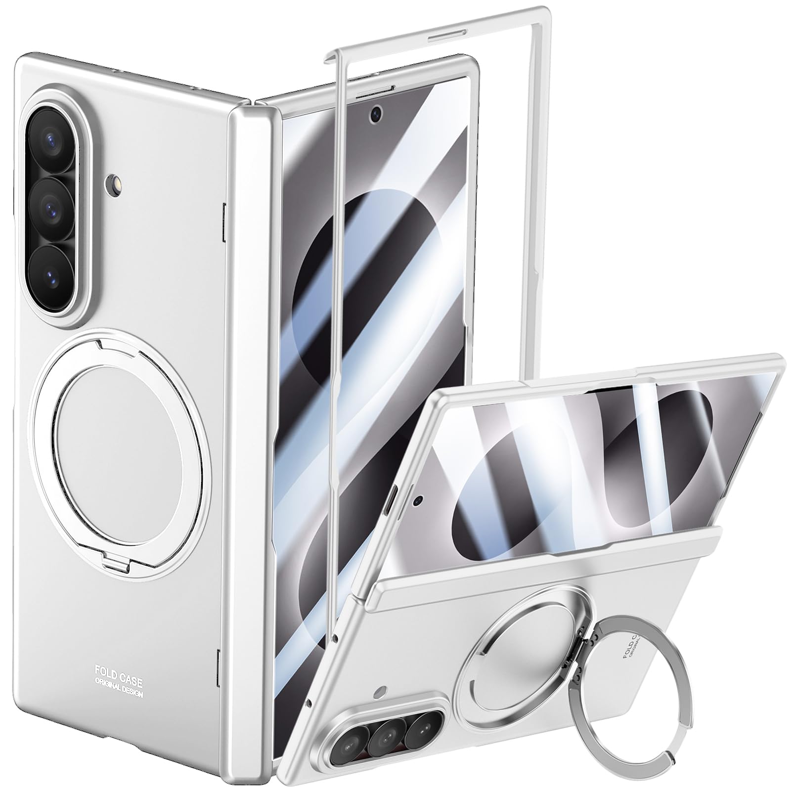 Custodia per Samsung Galaxy Z Fold 8 Ultra con supporto ad anello magnetico, [compatibile Magsafe] Protezione dello schermo integrata, copertura completa, custodia per telefono per Z Fold 8