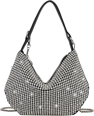 Rhinestone Mini Tote Bag Women Blingbling Sparkle Purse Crystal Clutch ...