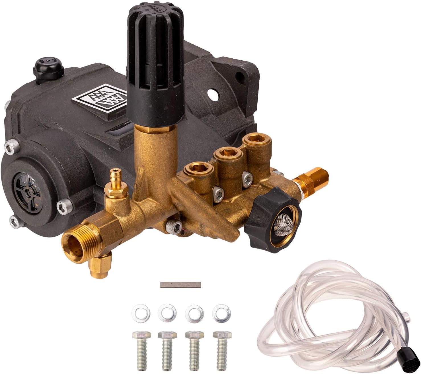 53BRD25 Simpson AAA Horizontal Triplex Plunger Replacement Pressure Washer Pump Kit, 2.8 GPM @ 3200 Max PSI with 3/4" Hollow Shaft, Includes Siphon Tube and Hardware