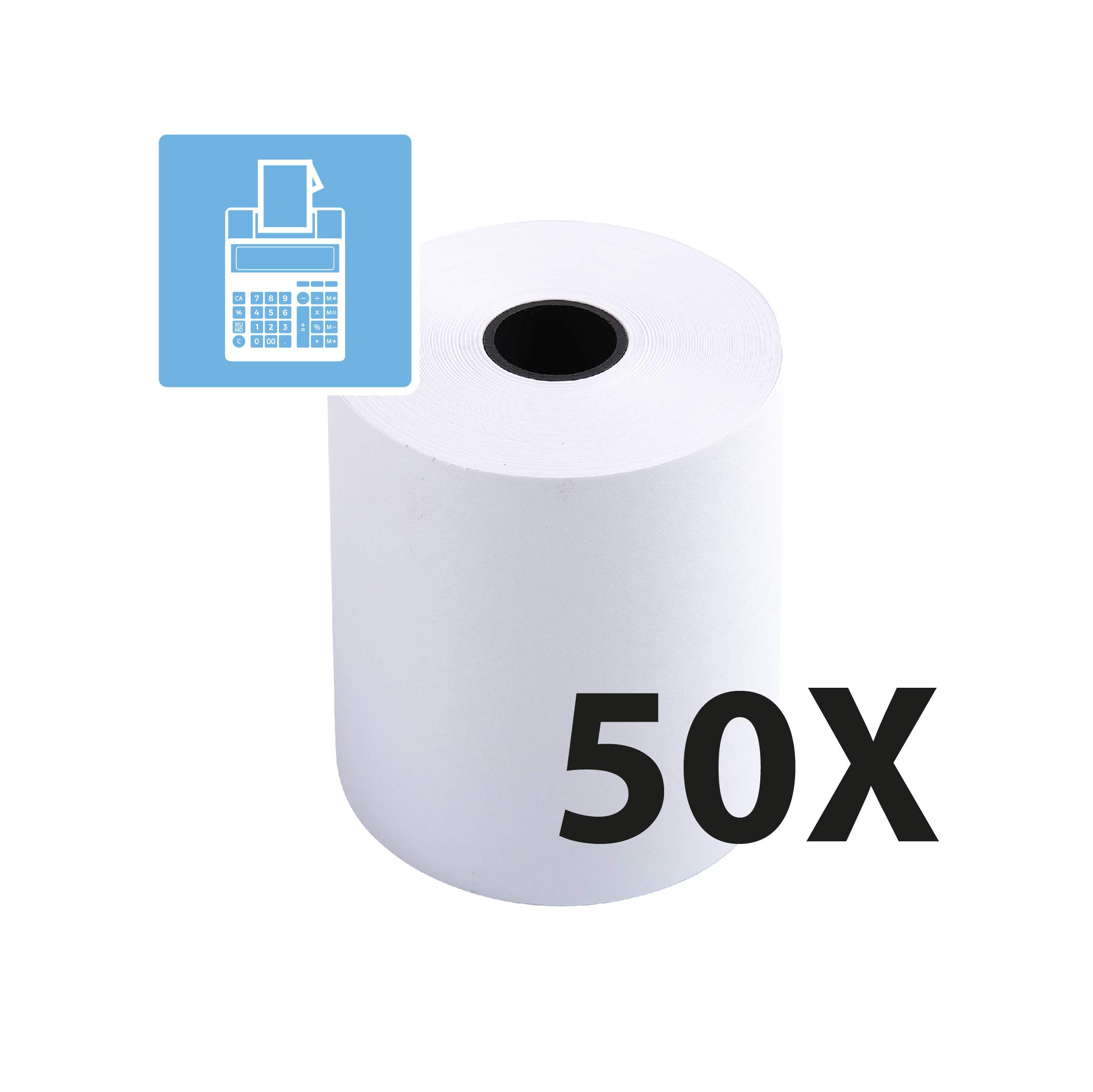 Bobines pour machines a calculer 57x50x12x25 - 1 pli offset blanc 64 g/m