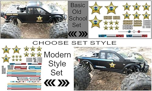 Calcomanías adhesivas para coche y camión a control remoto, elige entre 2 estilos de juego a escala 110 18 (juego de estilo moderno)