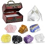 Crystals and Healing Stones, 21 Pcs Healing Crystals Set, 7 Chakra Crystal Stones Set Real Natural Raw Selenite Pyramid Reiki Energy Meditation Chakra Kit with Wooden Box, Crystal Gifts Set for Women