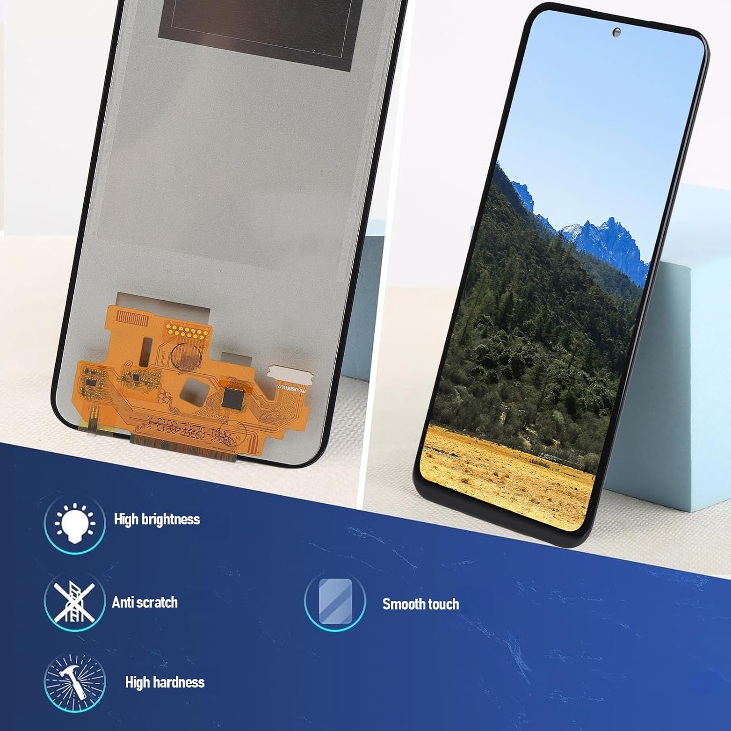 Replacement Display Screen for S23fe, 6.4in In Cell Full Screen LCD Display 3D Touch Digitizer Assembly, Multi Touch Support