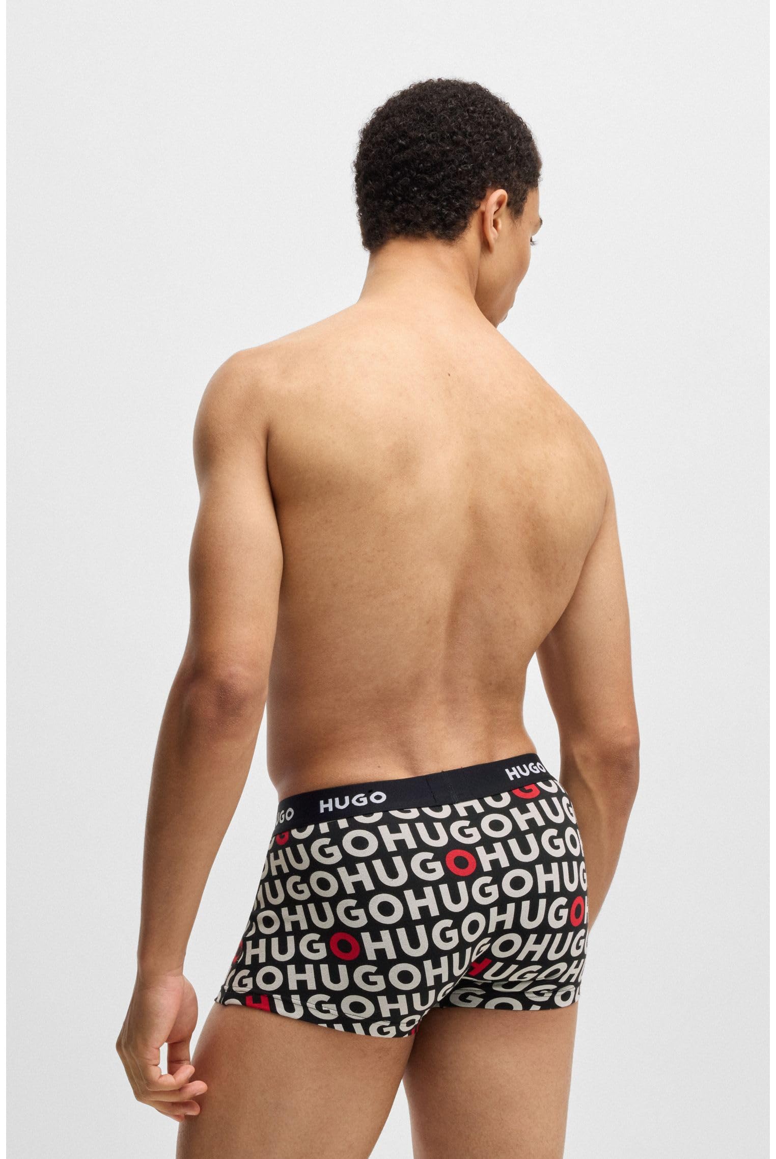Hugo Paquete de 3 Calzoncillos Elásticos de Algodón con Logotipo Llamativo Bañadores Ajustados para Hombre Hombre