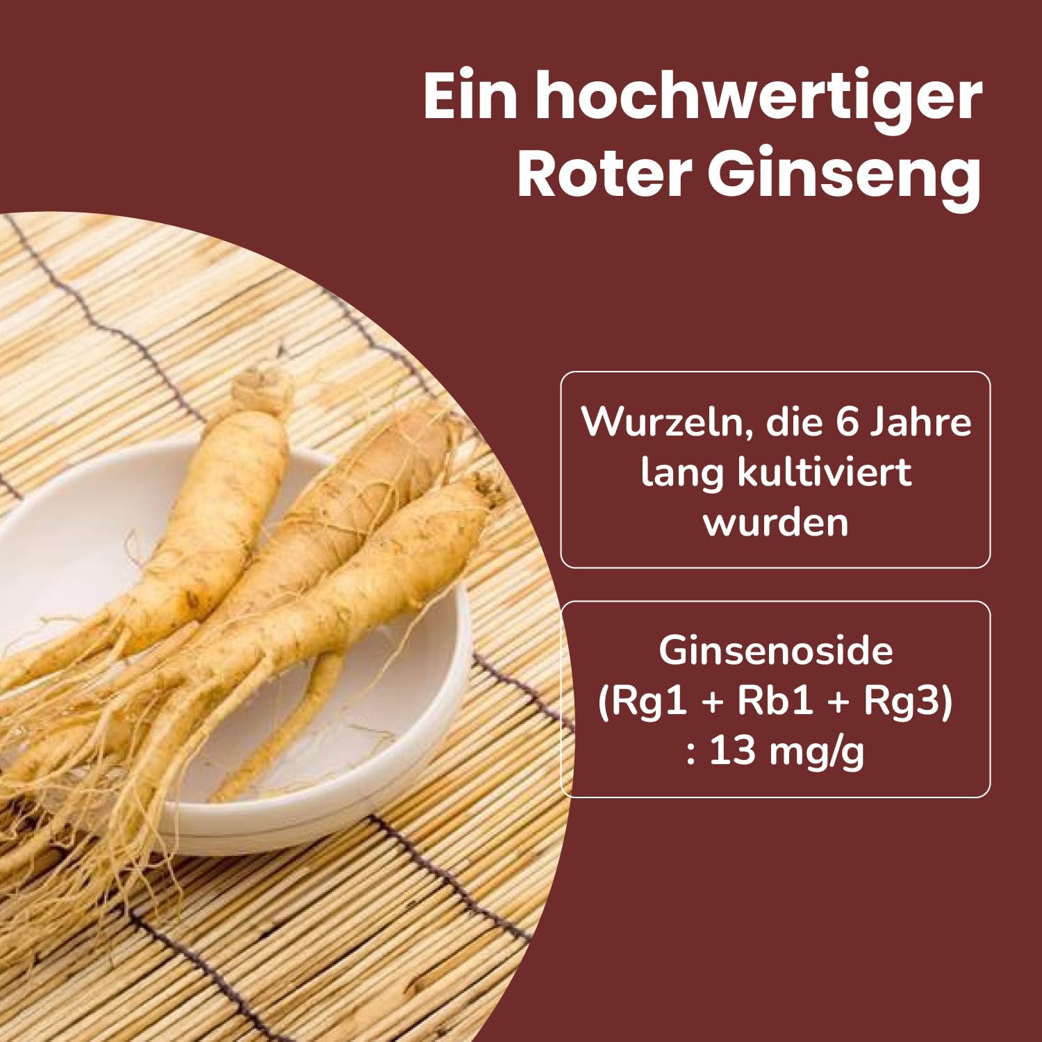 SAMSIDAE - Koreanischer Roter Ginseng Gold Extrakt, Höchste Ginsenosid-Konzentration 13 mg/g, 6 Jahre alte Wurzeln, Premium Qualität, 45-Tage-Kur, 50g