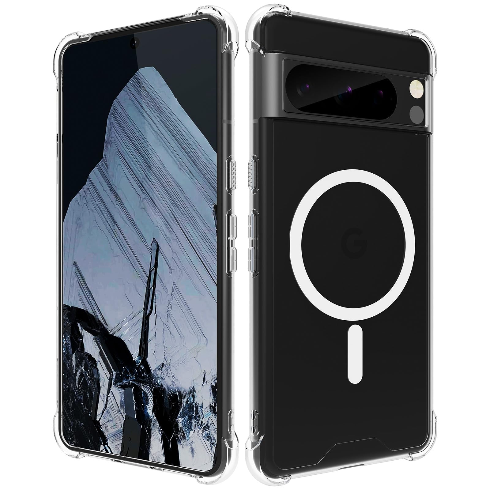 Coque Pixel 8 Pro compatible induction - Étui transparent antichoc en TPU souple - 8