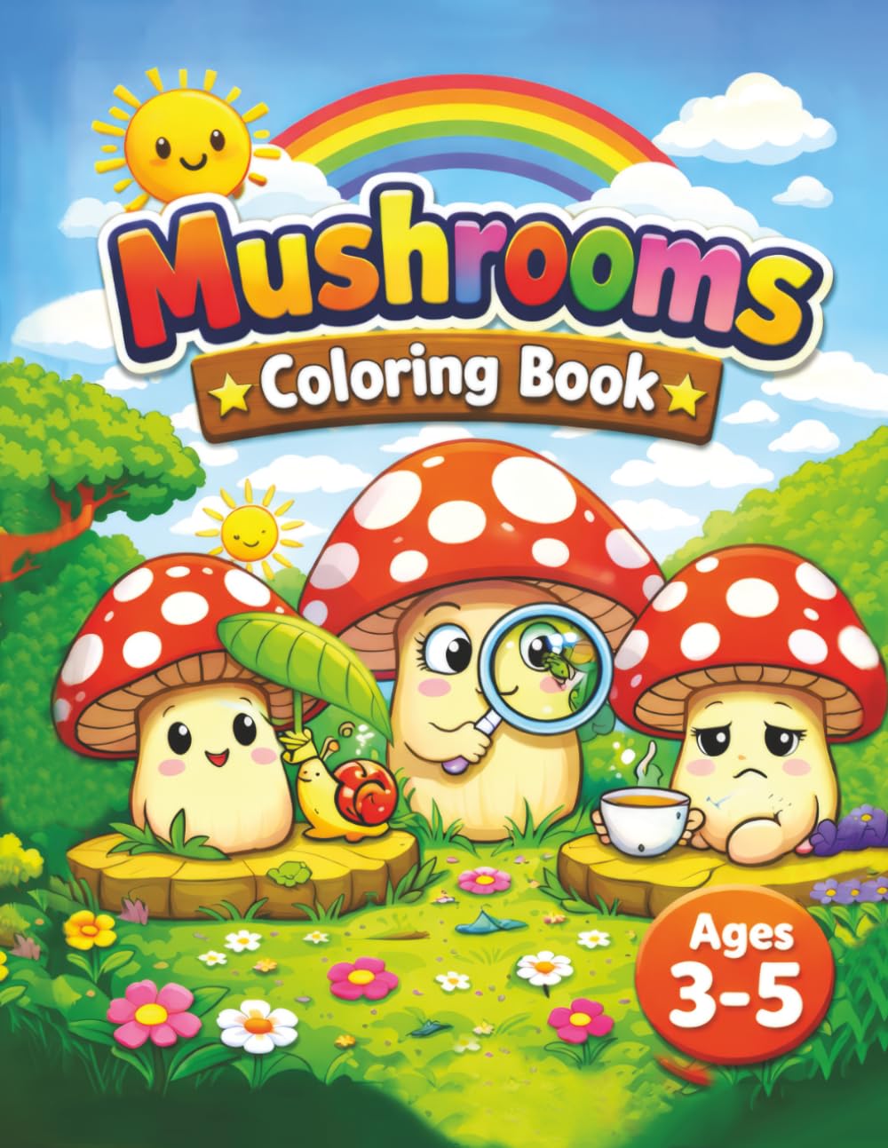 mushrooms coloring book