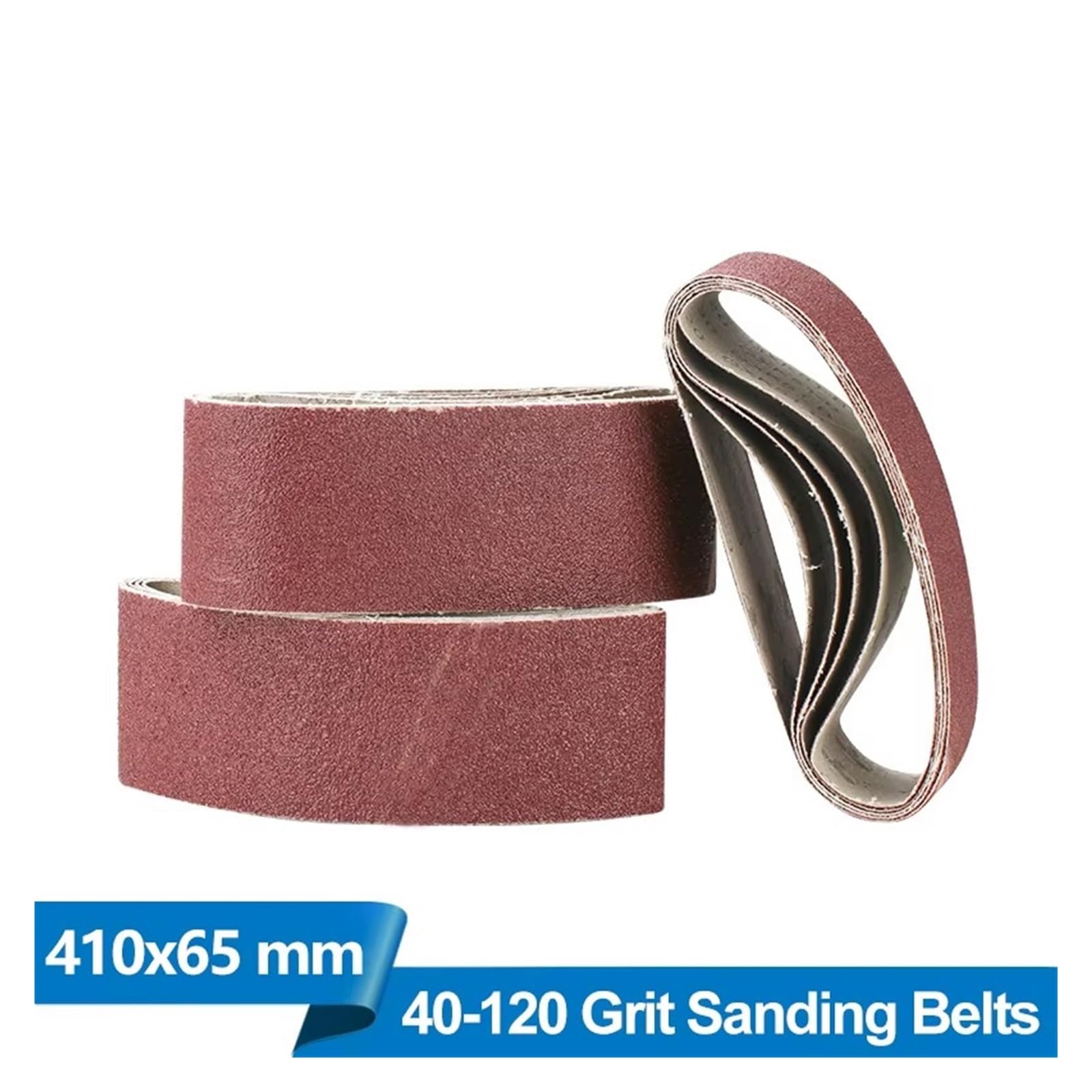 Nastro Abrasivo 5 nastri abrasivi in ​​ossido di alluminio da 65x410 mm, grana 40/60/80/120, for levigare legno, metallo e plastica(5pcs 120 Grit)