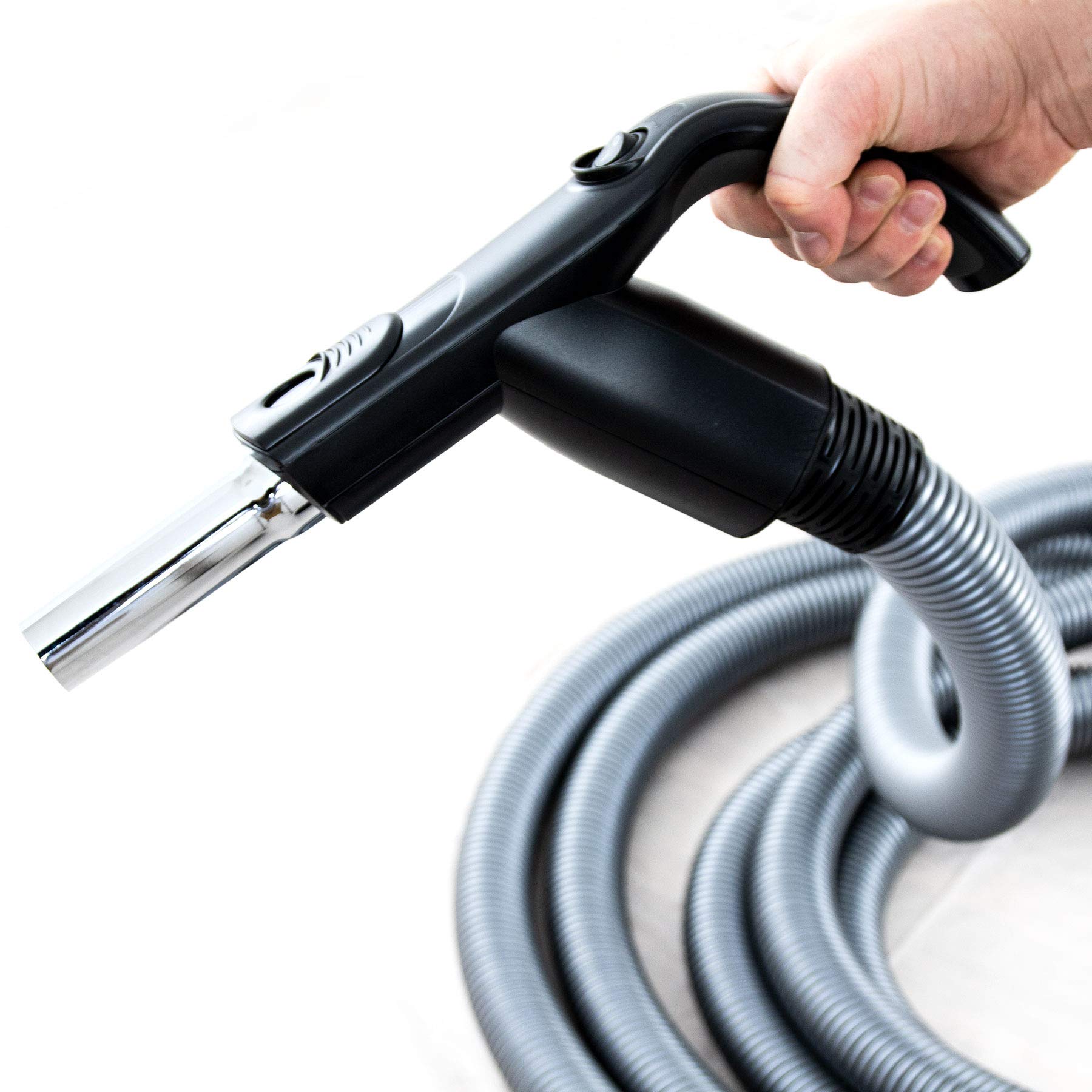 Tuyau d'aspiration pour aspirateur central 9 ML | Marche/Arrêt | Poignée rotative ergonomique | Pour Beam, Cyclovac, Duovac, Drainvac, Electrolux, Husky et autres marques