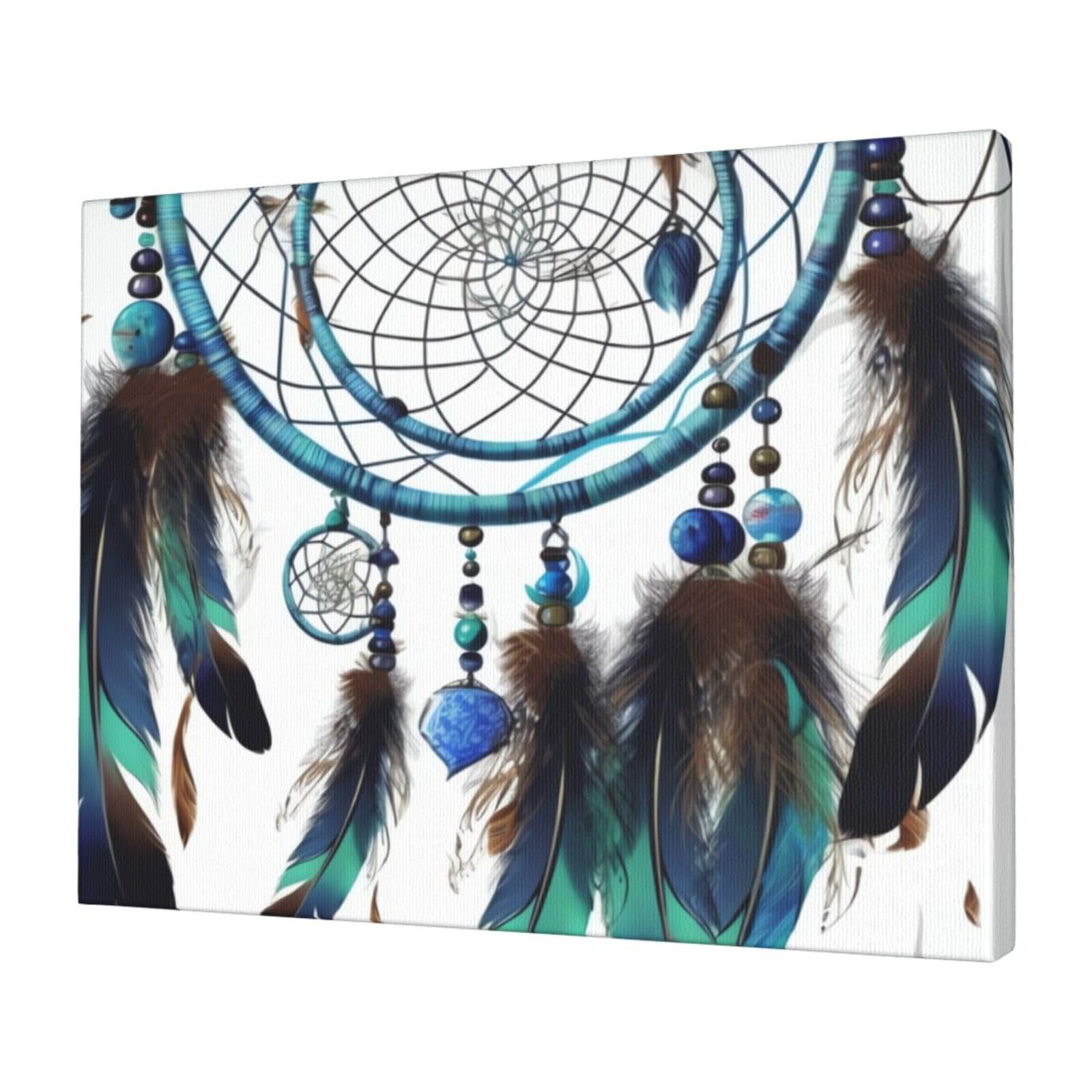 KLOPH Native American Dream Catcher Canvas Wall Art for Living Room 12"x16" Modern Artwork Painting for Bathroom Hanging Canvas Prints Aesthetic Wallart for Bedroom Kitchen Office Wall Decor