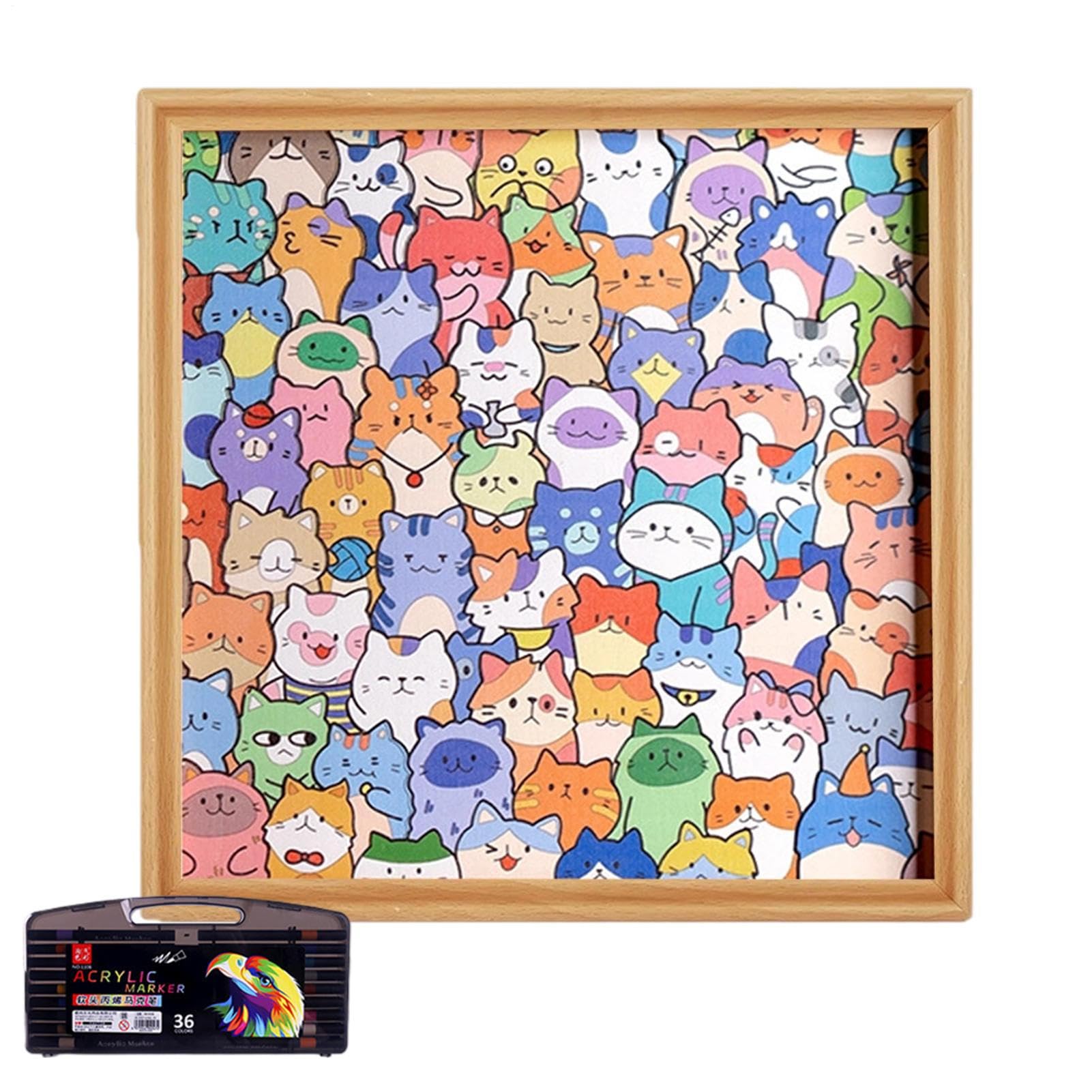 Puzzle di Gatti Giocattolo Educativo in Legno da Colorare | Giochi Di Puzzle Con Da Dipingere per Bambine e Ragazze Casa Viaggio Camera da Sala Giochi Compleanno Natale