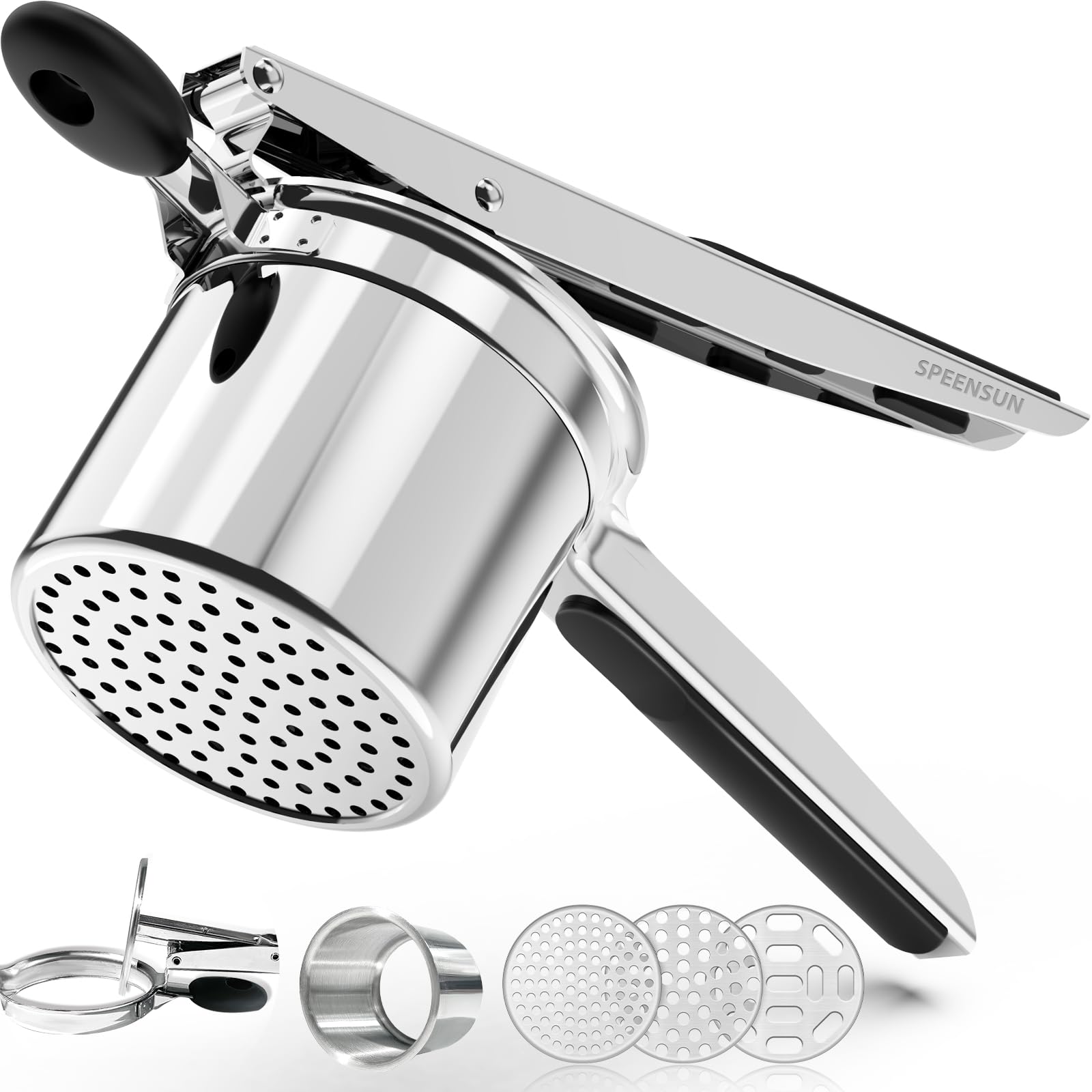 SPEENSUN Stainless Steel Potato Ricer, Heavy-Duty Masher with 3 Discs