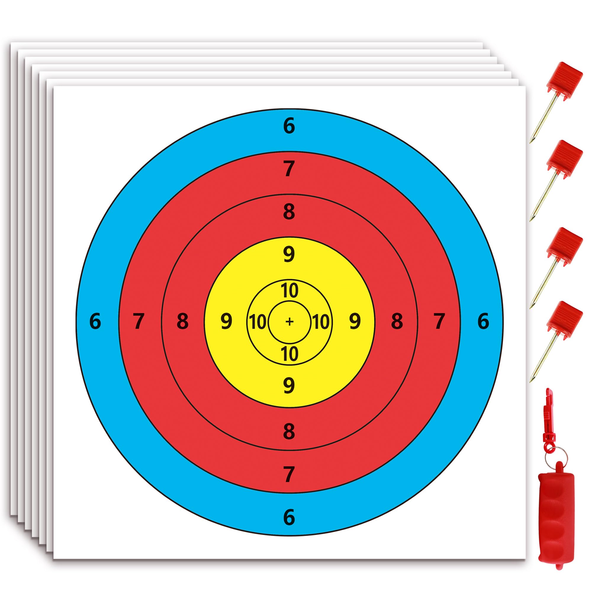 MOLFUJ Archery Targets Paper, 20pcs/50pcs Bow and Arrow Targets for Hunting Backyard, Archery Target Practice Accessories(10 Rings/5 Rings,16x16/15.7x15.7in)