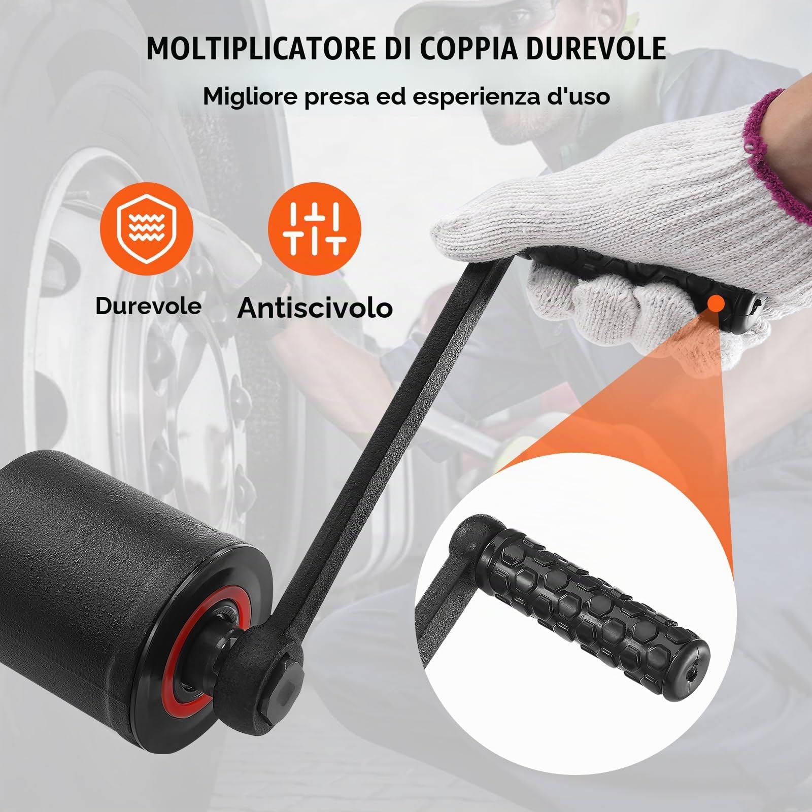 VEVOR Set di Chiave Dinamometrica 25,4 mm Rapporto 1:64 Moltiplicatore di Forza con 4 Bussole, Set Moltiplicatore di Forza Svita Bulloni per la Rimozione dei Dadi per Riparazione Auto Officina Garage