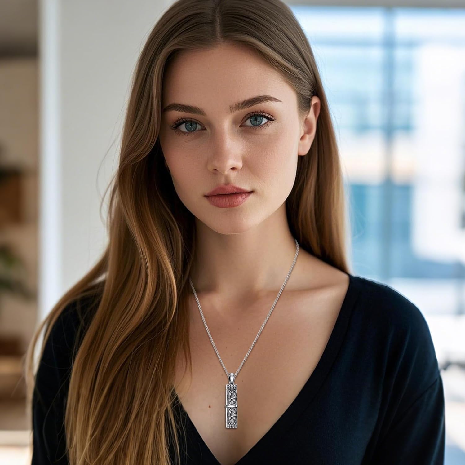 Viking Compass Urn Necklaces for Ashes 925 Sterling Silver Viking Compass Cremation Jewelry for Ashes Memory Jewelry for Men - Image 6