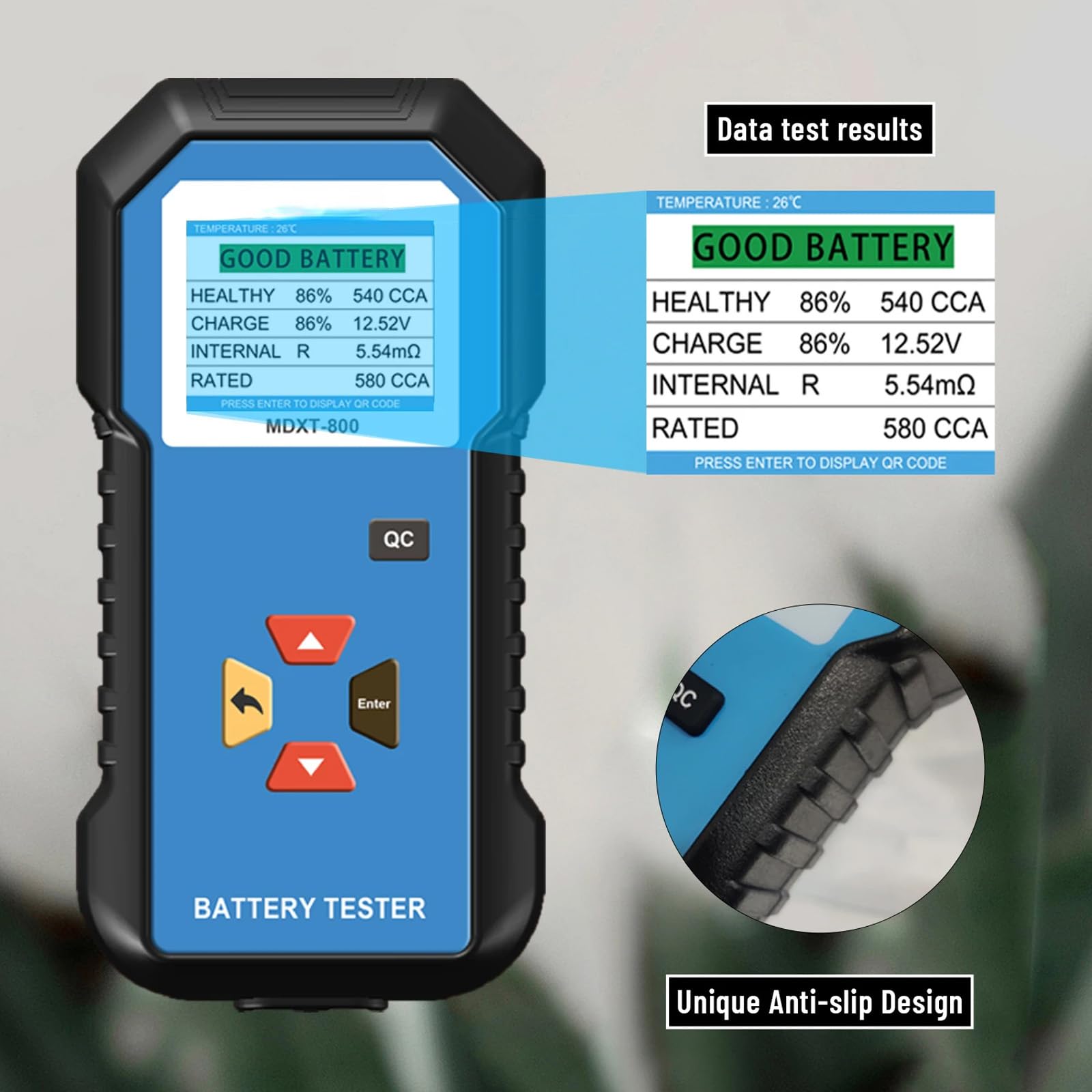 Herramienta de diagnóstico de batería de vehículo de precisión con pantalla LCD, resistencia de capacidad en 10 segundos para baterías de litio, probador preciso de voltajes de batería