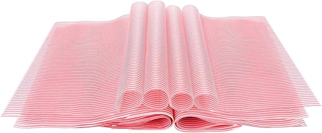 50 Sheets Wax Paper, Greaseproof Waterproof Non-Stick Wrapping Paper Bags for Food Cake Bread Burger Sandwich Fries, Gift Wrapping Paper for Crafting Cheese Biscuits (Pink Stripe)