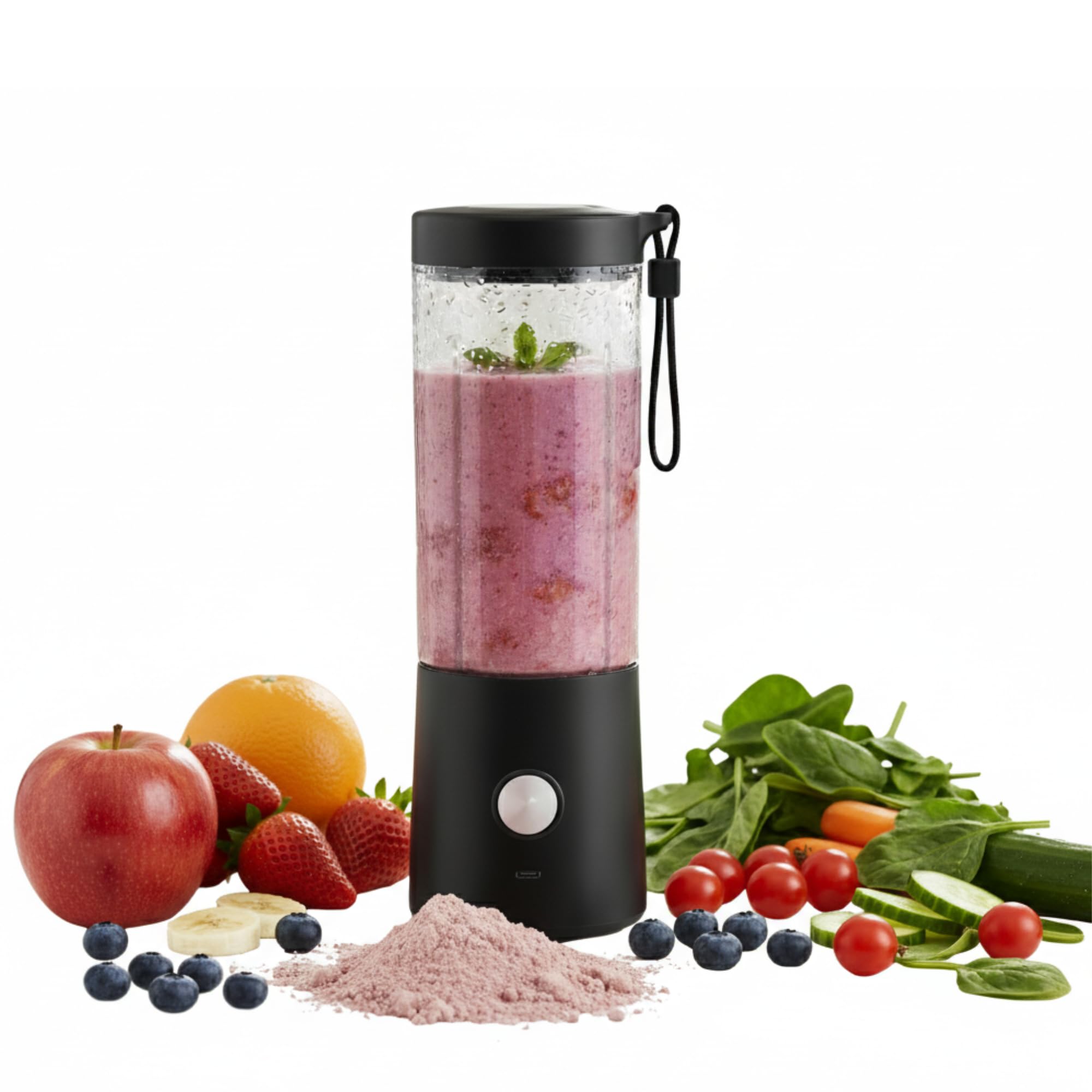 Portable Blender for Smoothies - 16oz Personal Mini Blender, USB-C Rechargeable and Self-Cleaning, Black-image-12
