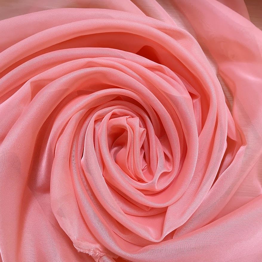 Megachest Wedding Voile Fabric 58 Inches Wide DIY Material (Coral, 10 Meters Long) โ image 1