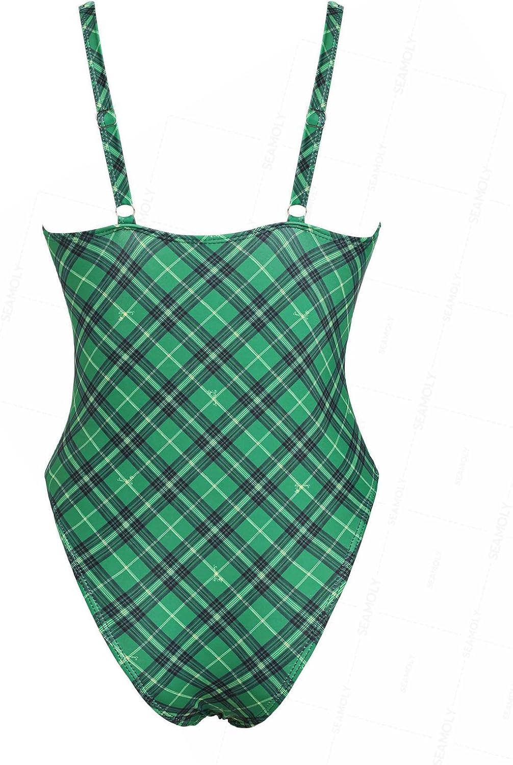 Vintage Lace Jacquard Tied Back One-Piece Swimsuit - Image 7