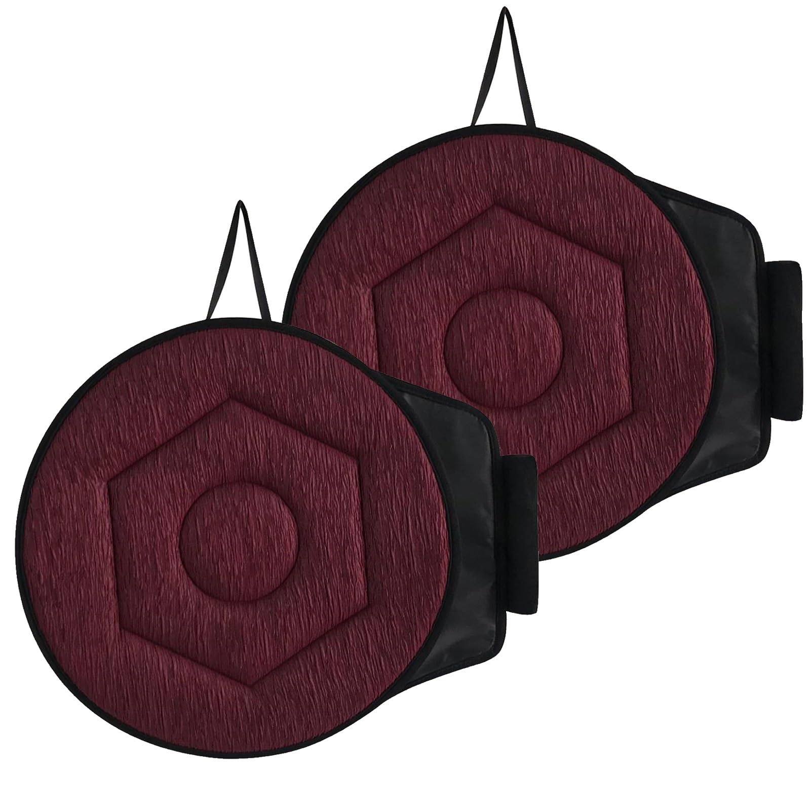 Cojín de asiento giratorio for automóvil, cojín antideslizante for asiento de automóvil giratorio de 360 ​​​​° for personas mayores y personas con movilidad limitada /237(C Wine Red 2-pack,A Rhombic)