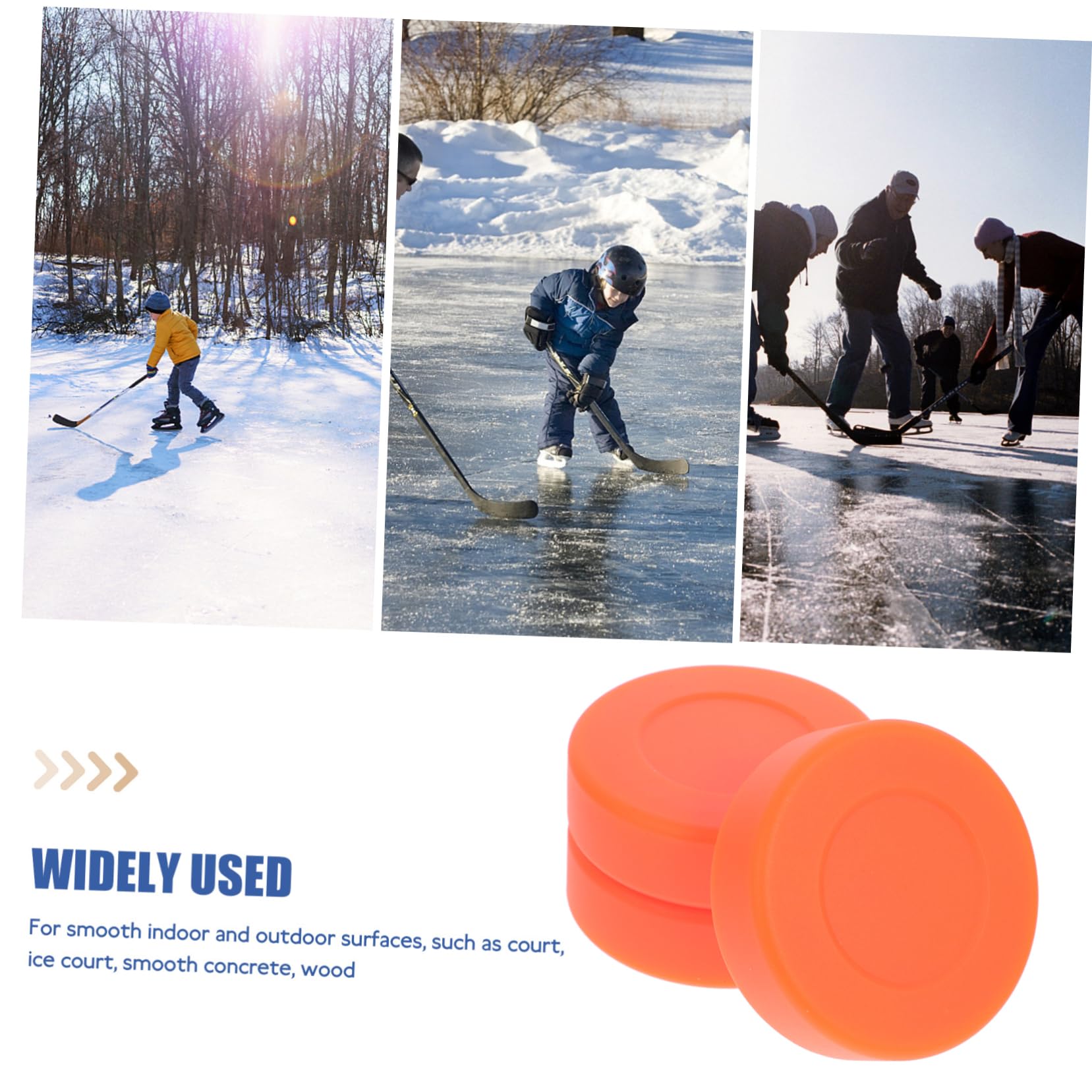 SUPVOX 3pezzi Palline da Hockey in PVC Arancione Scivolamento a Bassa Frizione e Alta Densità, Forma Rotonda e Peso Leggero per Competizioni e Allenamenti Outdoor