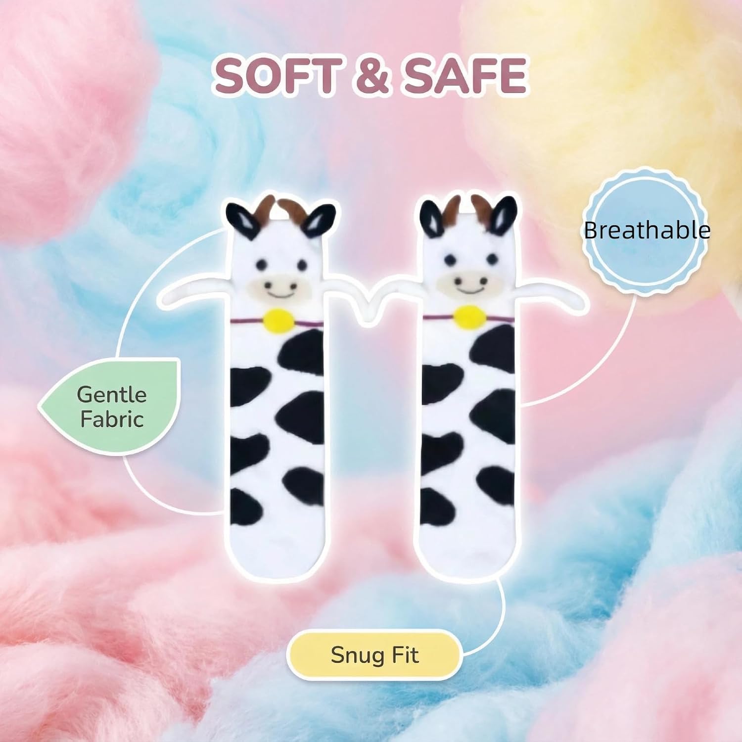 Magnetic Holding Hands Socks – Funny Dog Cat Sheep Cow Animal Socks, Fun Gift for Women Teen Girls Kids Birthday image 5
