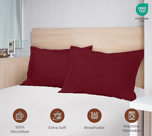 Miniatura 5 de ROYALE LINENS Paquete de 2 fundas de almohada tamaño King de 20 x 36 pulgadas, microfibra cepillada 1800, fundas de almohada de cama, resistentes a