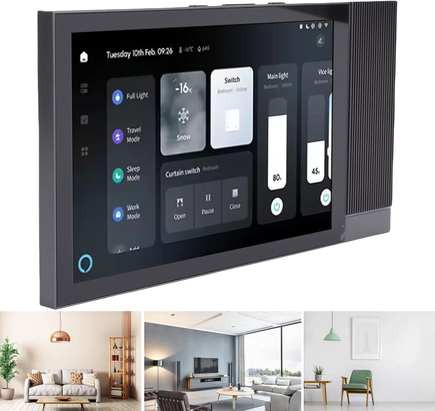 GOWENIC Smart Home Control Panel, 8 Inch Touch Screen with Voice Control and, for Tuya Smart Life App, Wall Mounted Central Controller
