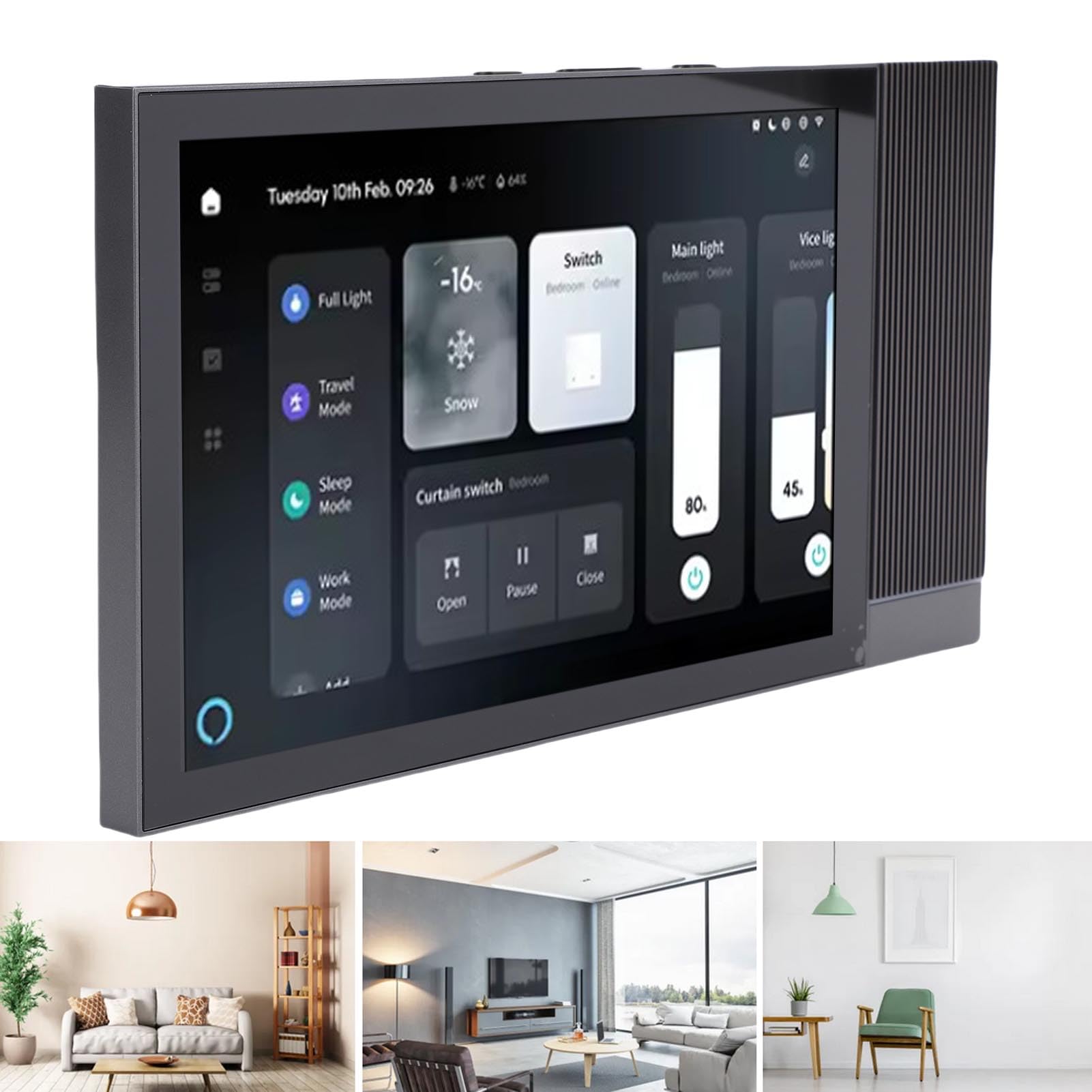 8 Zoll Smart Home Touchscreen -Panel, WiFi Voice Control & Assistant, 2 GB RAM 16 GB ROM, Wandmontage für Licht, Temperatur, Musik und Szenekontrolle