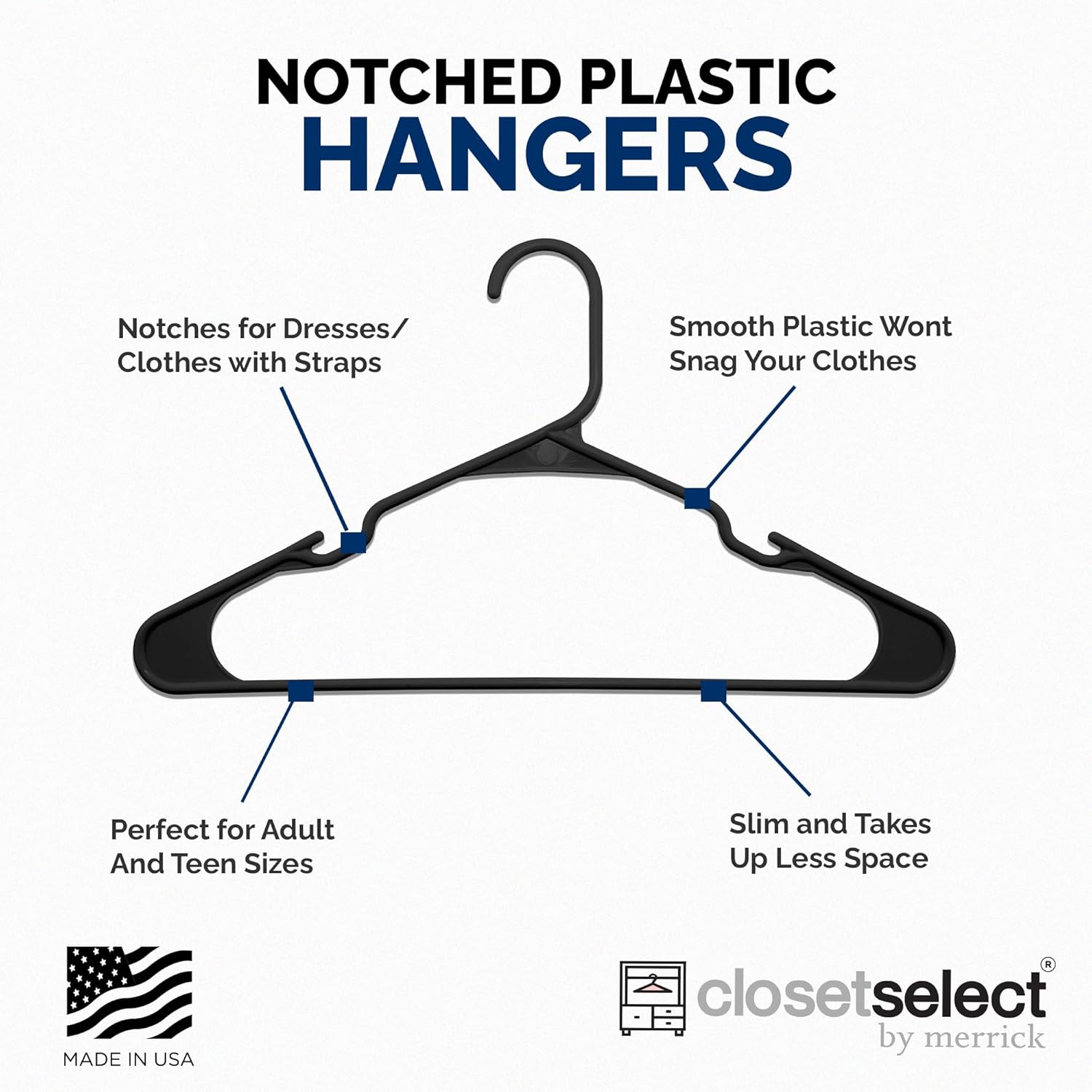 Plastic Hanrs - Space Saving Clothes Hanrs, Made in , Durable &