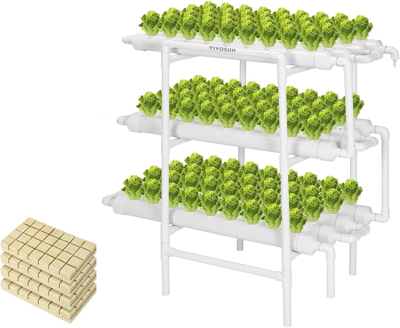 VIVOSUN Hydroponics Growing System 108 Plant Sites, 3