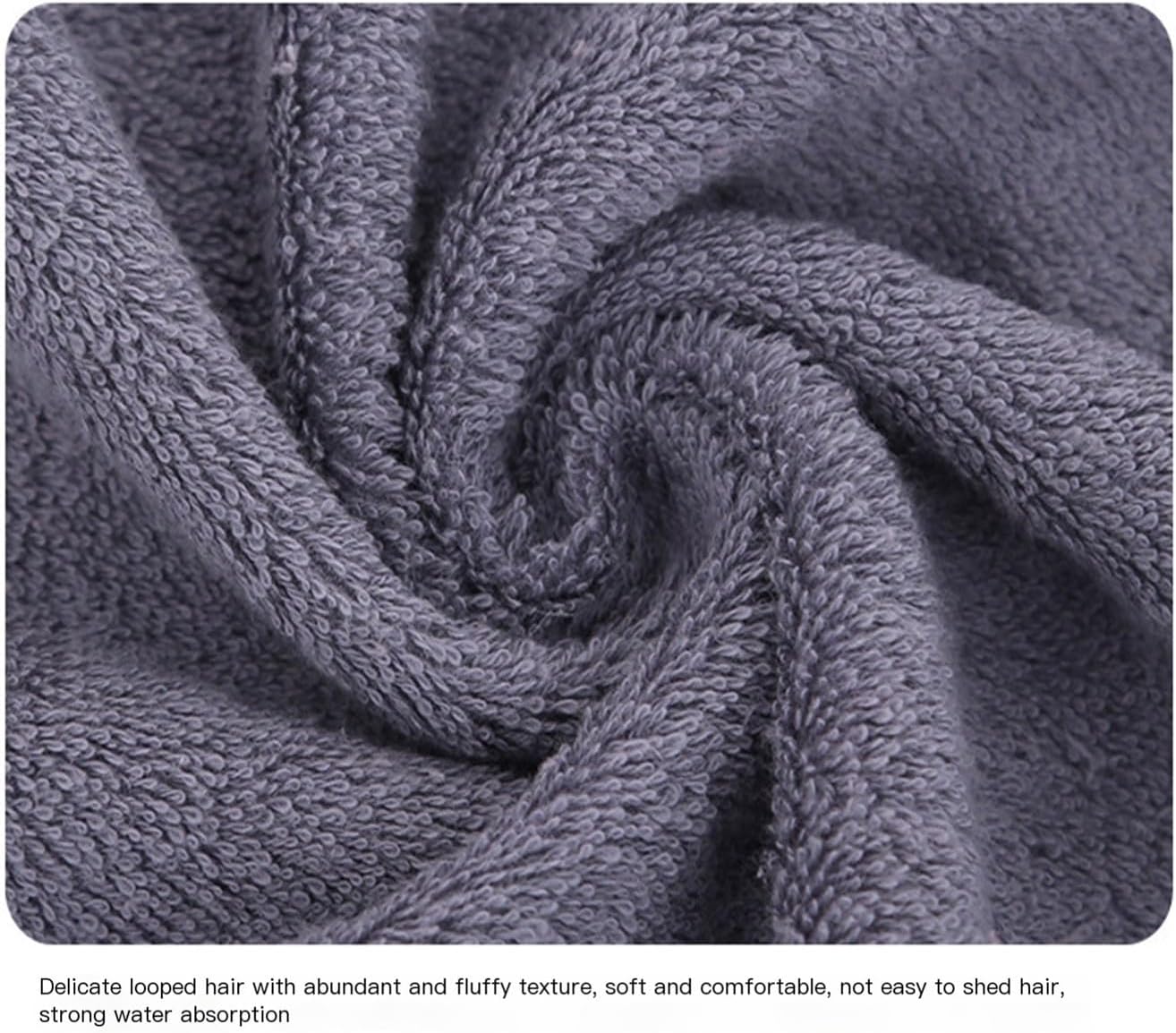 6 Pack Cotton Face Towels, Soft & Absorbent Bath Towels for Women Men, 35x35cm(Grey)