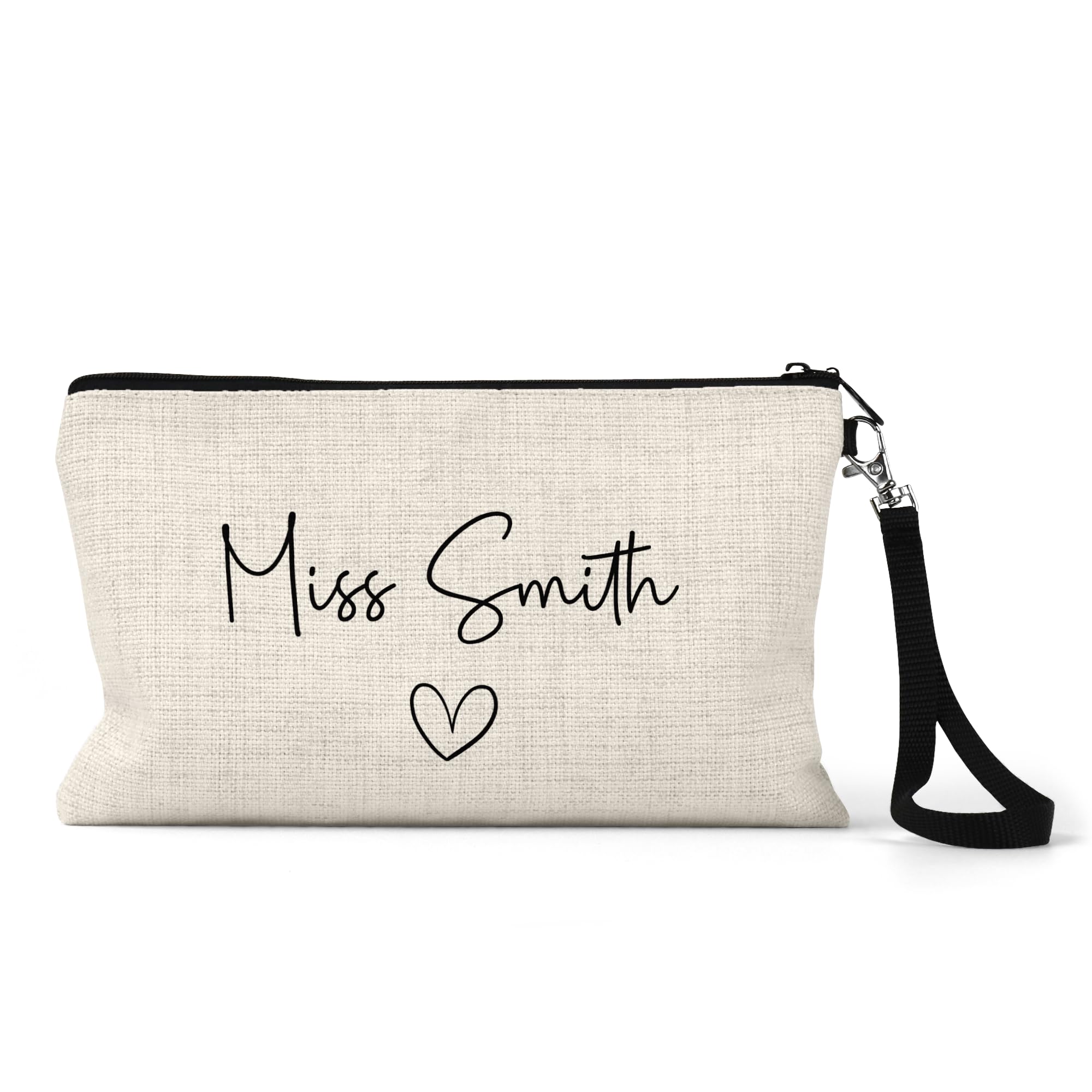 Chicken Craft Personalised Teacher Pencil Case - Minimal Script Name with Heart - Custom Gift for Nursery or Primary Teaching Assistants - End of Term Thank You Zip Pouch